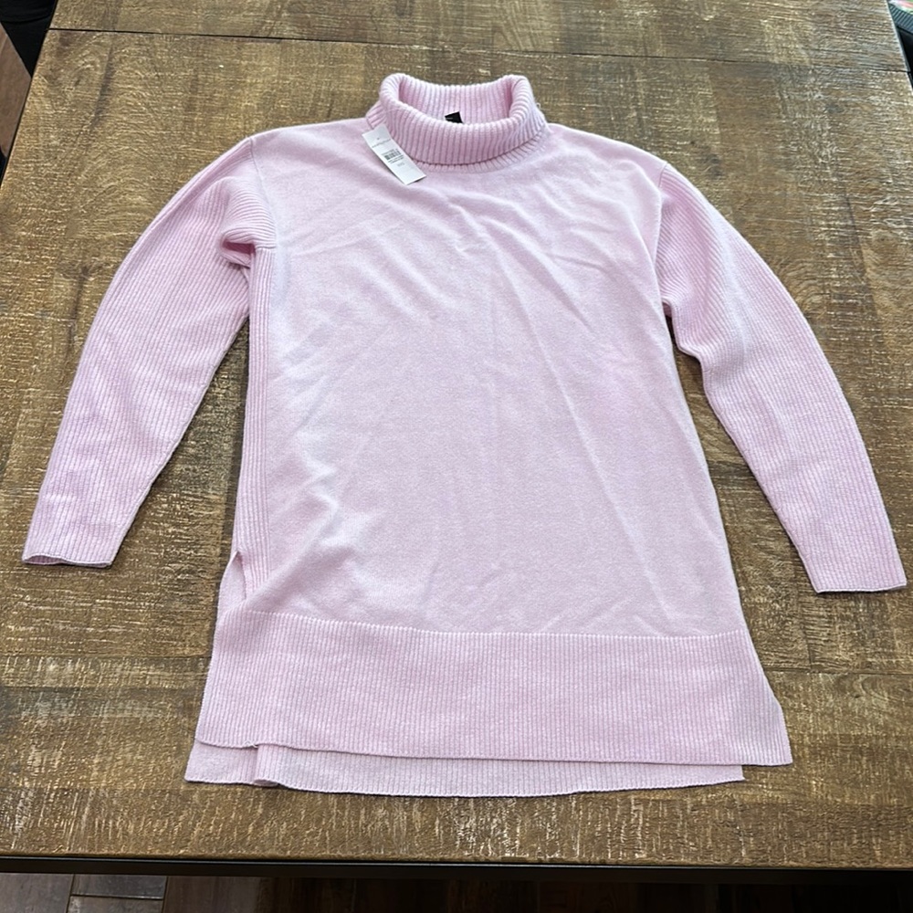 Ann Taylor Pink Long Sweater lightweight 100% Cashmere XXS